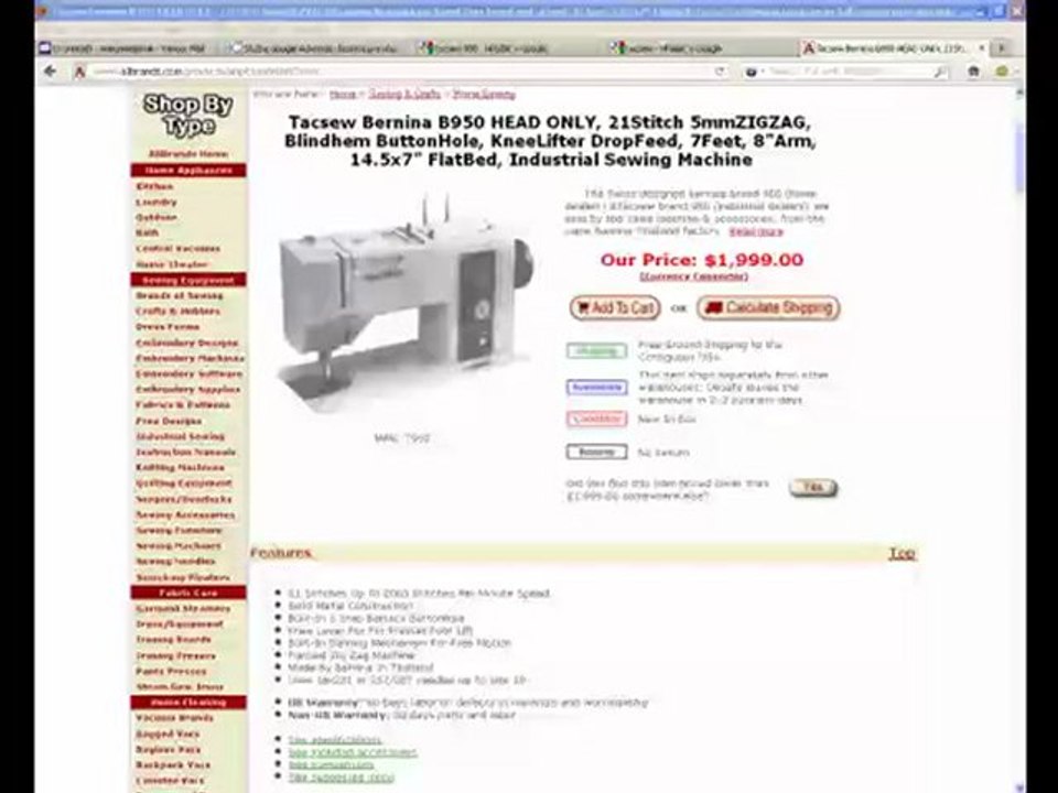 Bernina 950 Zig Zag Industrial Sewing Machine by Atlas Levy