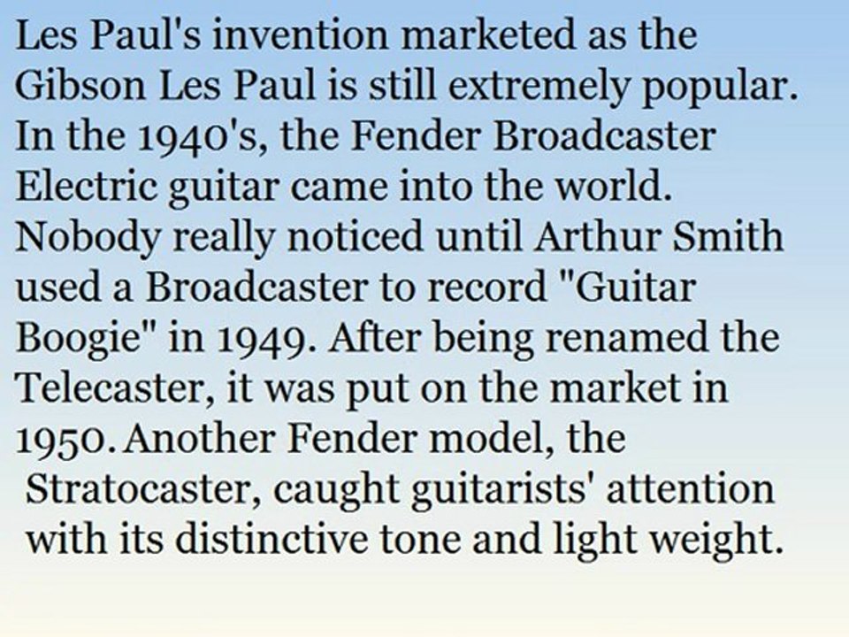 Evolution OF The Electric Guitar