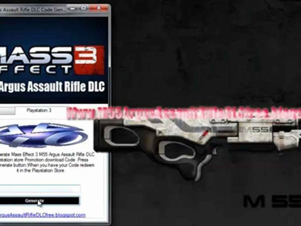 Mass Effect 3 M55 Argus Assault Rifle DLC Free on Xbox 360 And PS3