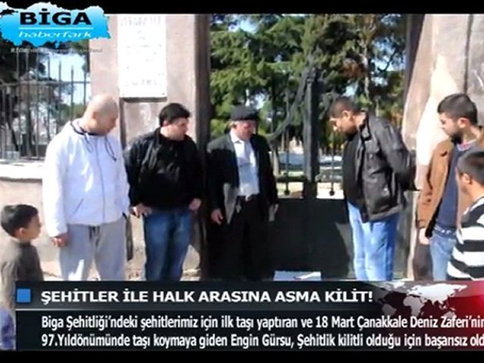 Biga Şehitliği 18 Mart günü kilitli