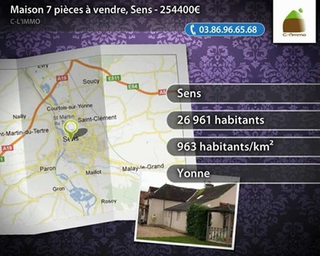 Maison 7 pièces à vendre, Sens - 254400€