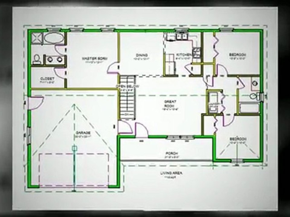 DWG House Plans #h65 1140 Sq Ft 3bdrm 2 bath