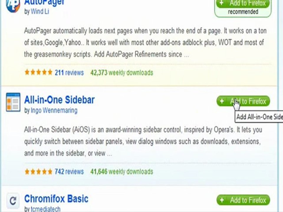 Top Ten AddOns FireFox