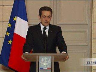 Déclaration de N. Sarkozy à la presse