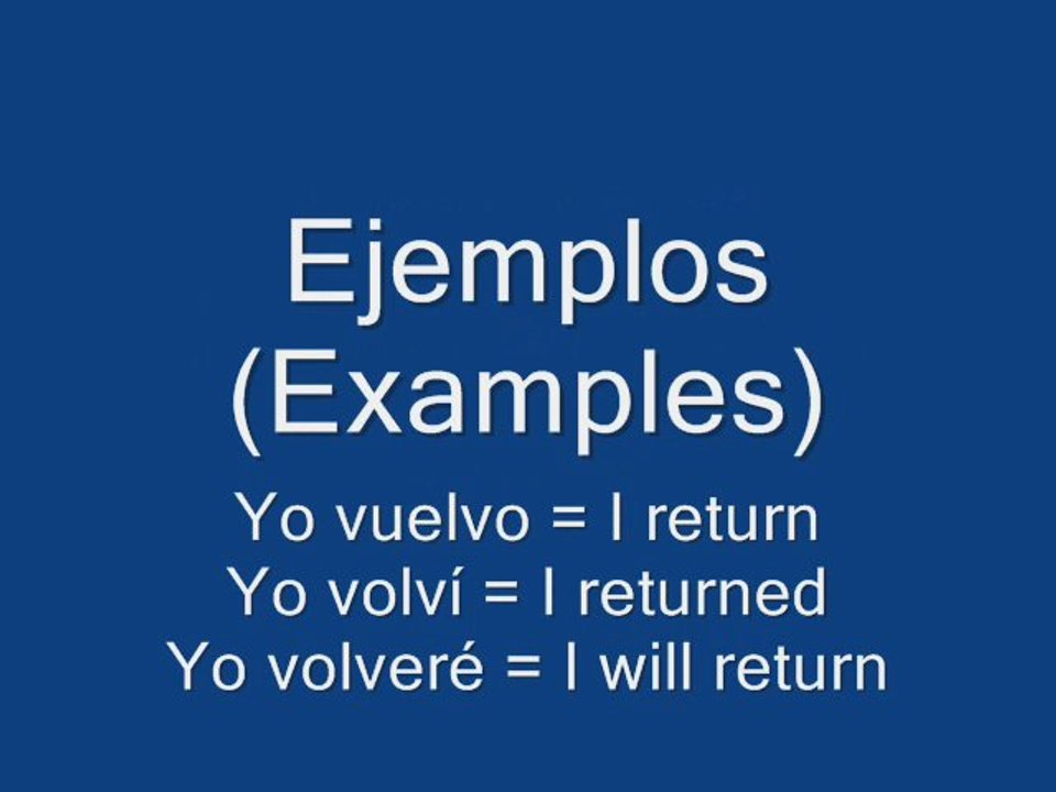 Spanish Verb VOLVER - EZSpanish101