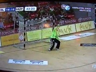 Hildescheim - Hüttenberg / Bundeliga 25ème Journée Handball / Tir dans le dos