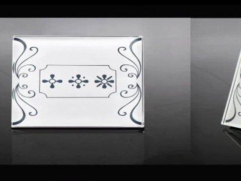 Grey Floral Design Glass Panel Touch Light Switch