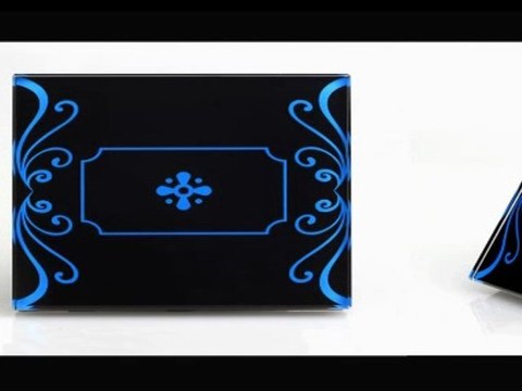 Blue Floral Design Glass Panel Touch Light Switch