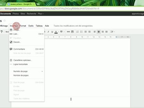 Entête et Pied de page | Google Documents