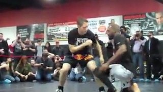 Jon Jones Practicing Wild Kicks at UFC 140 Open Workout