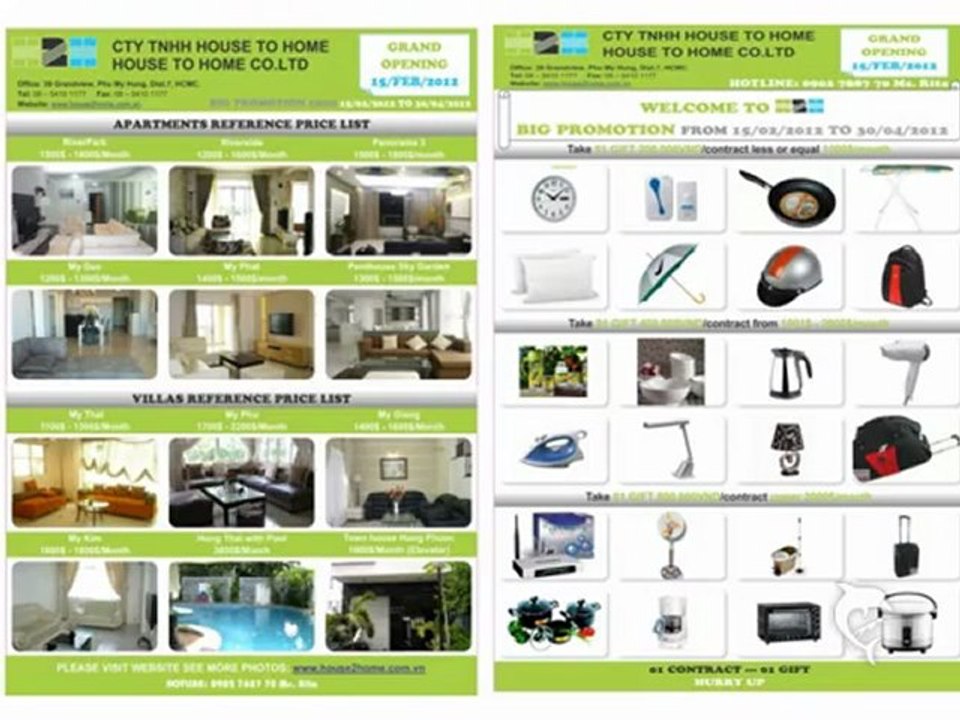 GRAND OPENING, BIG PROMOTION FROM 15/FEB/2012 TO 30/04/2012 WITH H2H.