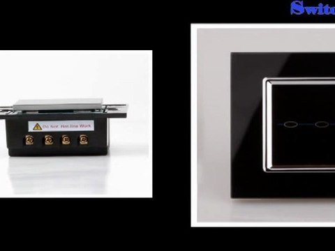 Clear Black Crystal Glass Panel Touch Light Switch