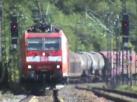 Züge südlich Loreley, SBB Re482, Alpha Trains 185, 151, 145, 152. ICE-T, DBAG 185, 101, 428, 460
