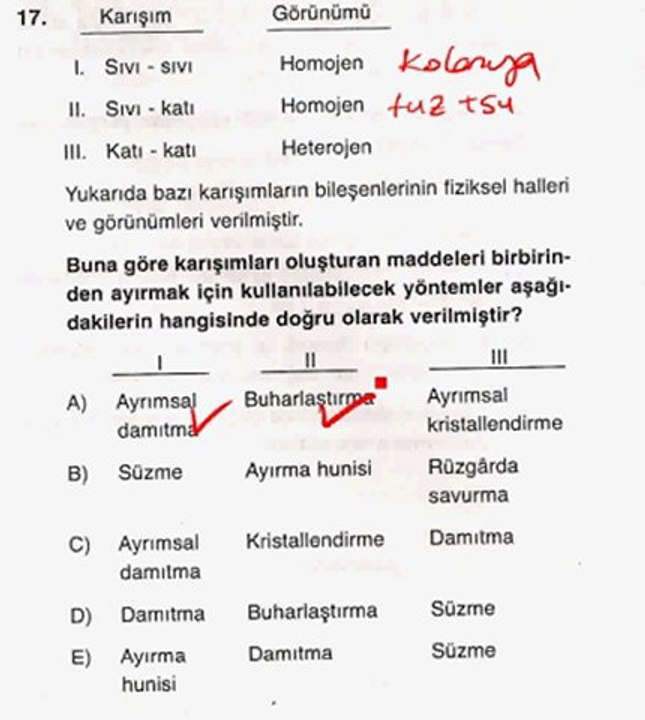 21 mart deneme kimya soru B17