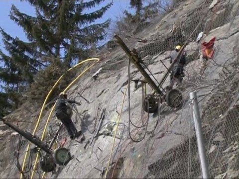 Les travaux sur la route d'accès à Val d'Isère / Tignes