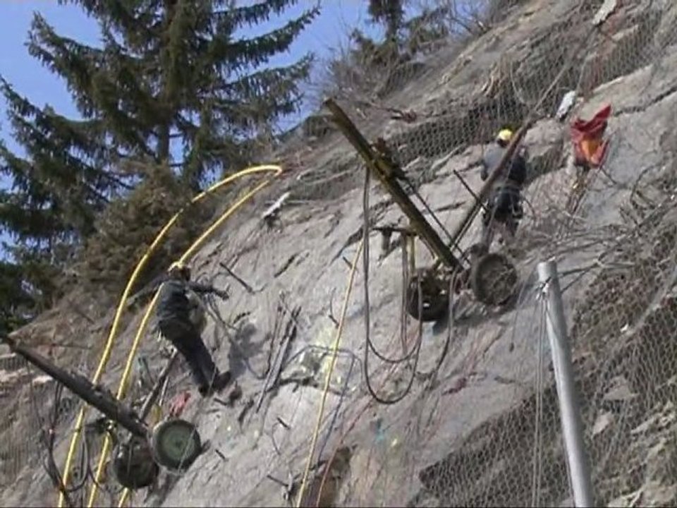 Les travaux sur la route d'accès à Val d'Isère / Tignes