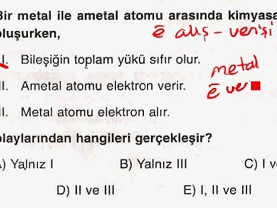 21 mart deneme kimya soru B21
