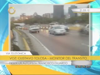 Reporte del tráfico desde la autopista Francisco Fajardo