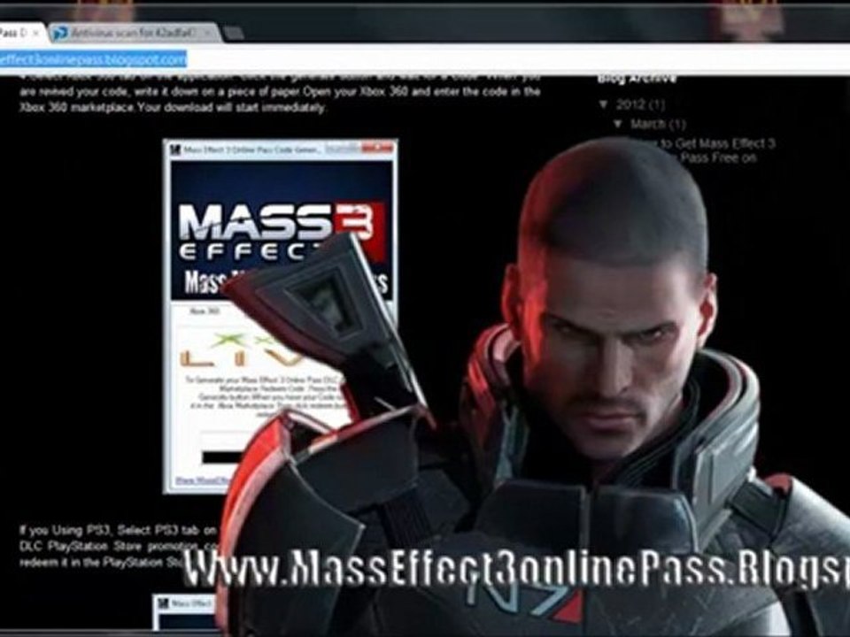 Unlock Mass Effect 3 Online Pass For PS3/Xbox360
