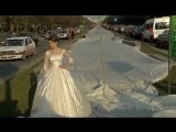 3000m wedding dress train sets Guinness world record in Romania
