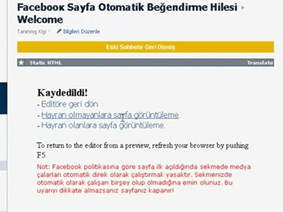 Facebook Otomatik Sayfa Beğendirme Hilesi(2012)