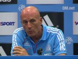 Conférence de presse Olympique de Marseille - Evian TG FC : Elie BAUP (OM) - Pascal DUPRAZ (ETG) - saison 2012/2013