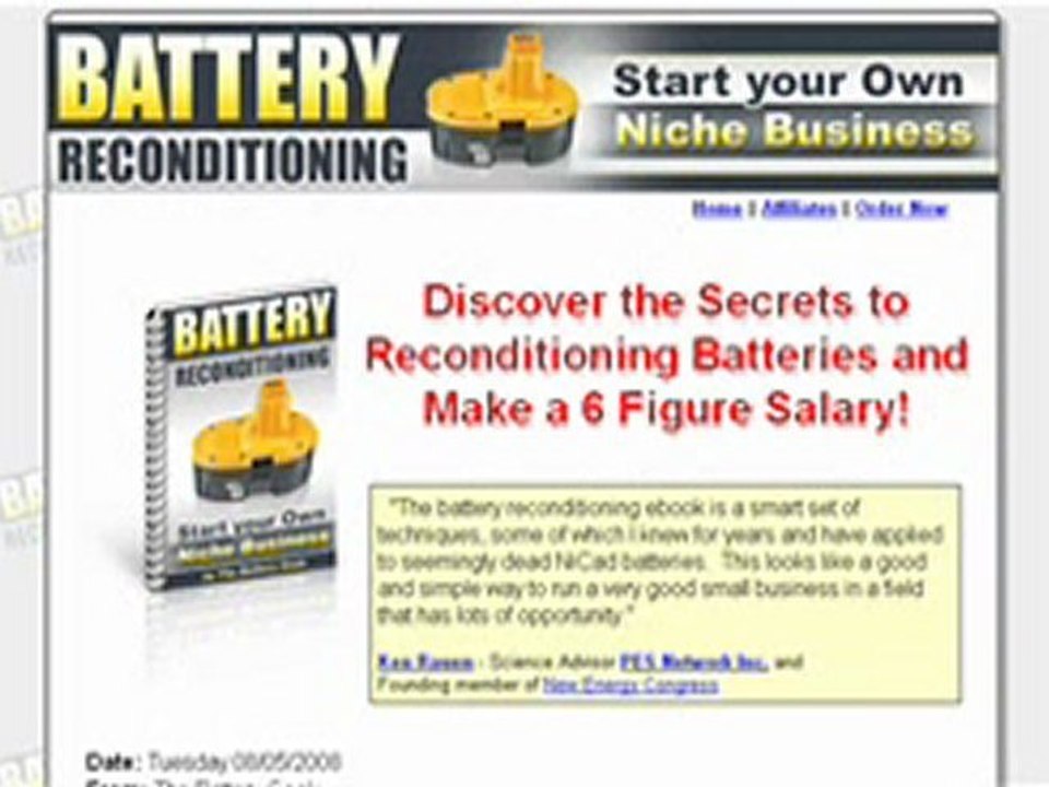 Battery Reconditioning - Start Your Own Niche Business - See How