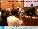 Tarbes Hommage à Arlette Dubalen au Conseil (24 septembre 2012)