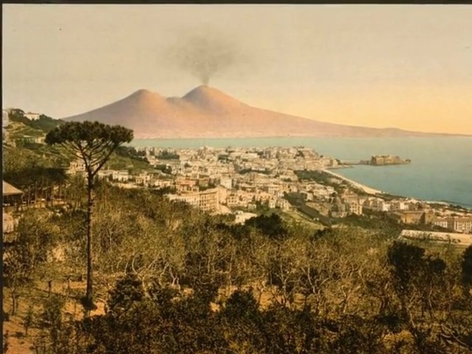 Neapel . Abschied von  Neapel / Addio a Napoli- Naples  im jahr 1900
