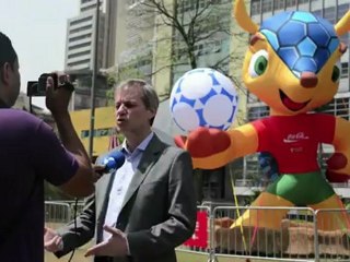 Mascota mundialista en San Pablo