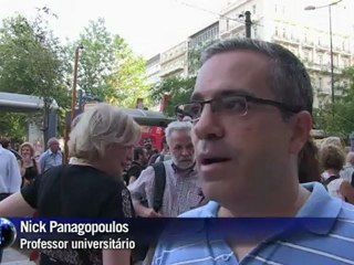 Professores universitários protestam na Grécia