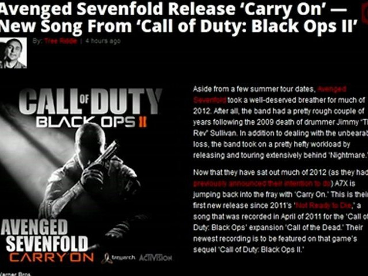 Black Ops 2 Zombies Preview: TV Box Videos and Avenged Sevenfold 