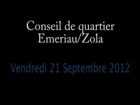 Conseil de Quartier Emeriau/Zola du Vendredi 21 Septembre 2012