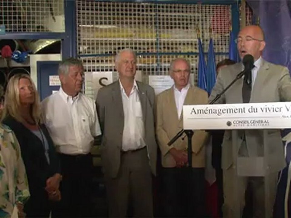 Pose de la 1ère pierre de la mise en accessibilité du vivier Véran à Nice