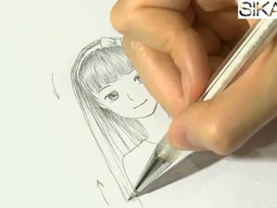 Manga : Comment dessiner une fille aux cheveux longs ? - HD