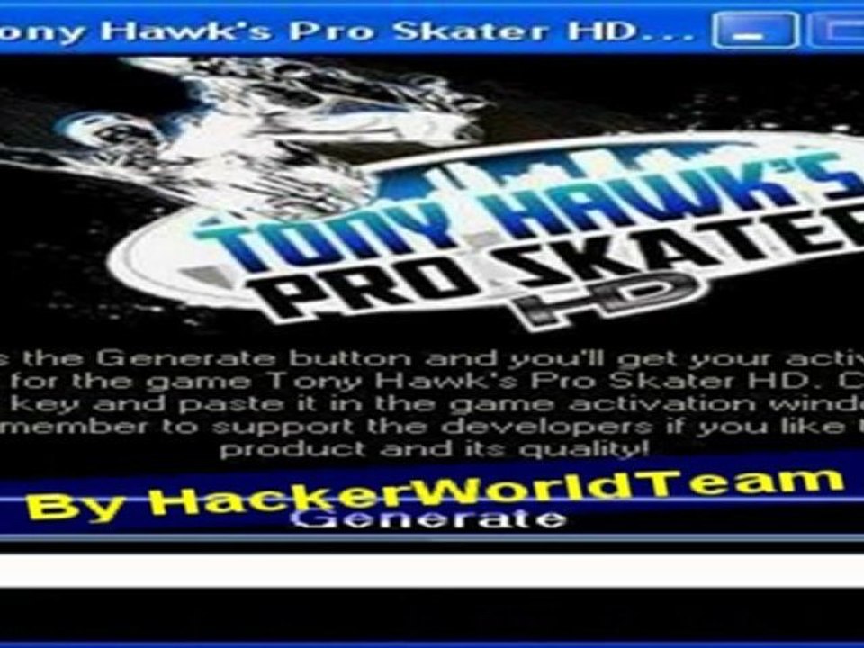 Tony Hawk's Pro Skater HD Keygen