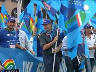 Les fonctionnaires en grève en Italie