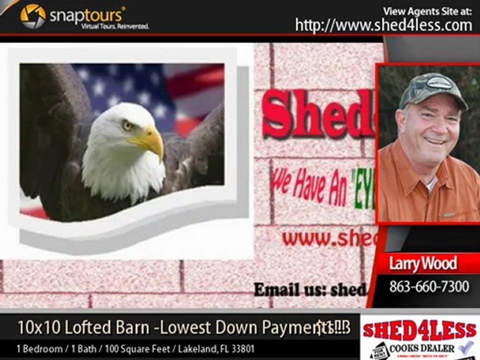shed4less - 10x10 Lofted Barn -Lowest