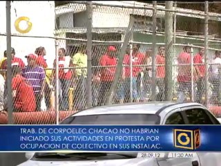 Trabajadores de Corpoelec en Chacao protestan por presencia de colectivo en instalaciones