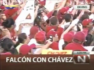 (Vídeo) Marea roja en Falcón le da la bienvenida al candidato de la revolución Hugo Chávez