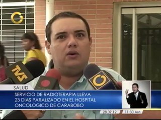 Servicio de radioterapia lleva 23 días paralizado en Hospital Oncológico de Carabobo