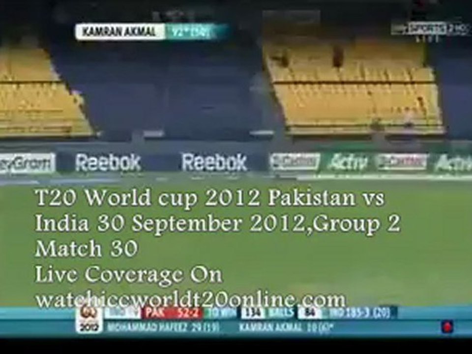 INDIA vs PAK 30 Sep 2012 Webstream Here 7:30 Local Time