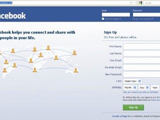 Facebook login home page