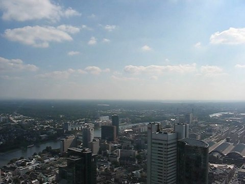 Francfort, Allemagne : vue aérienne vers le sud ouest