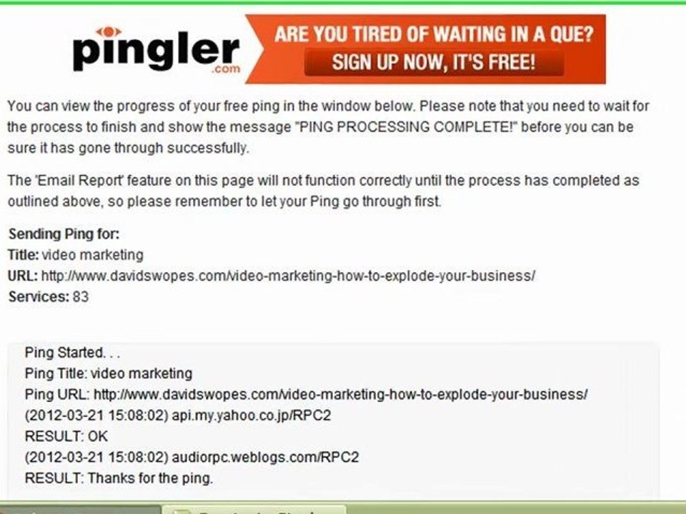 That Free Thing Blog Network | What's PING Got To Do With It?