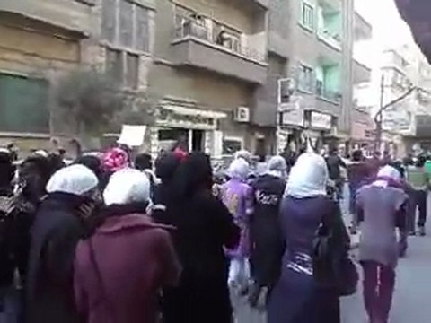 فري برس ريف دمشق التل مظاهرة حرائر التل تلي تلي يا ابن بلادي 21 3 2012