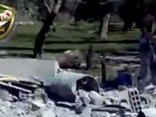 فري برس ريف دمشق  قطنا التخريب من قبل عصابات الاسد المجرمة21 3 2012 ج5