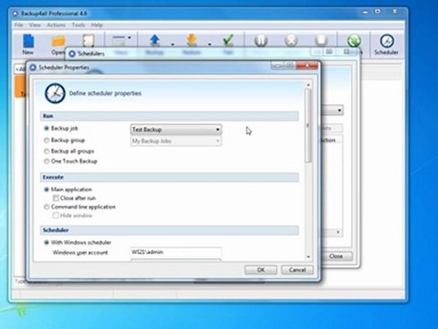 How to schedule a backup job to run at system shutdown