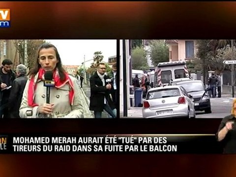 Merah tué par des tireurs du Raid dans sa fuite par le balcon (source policière)