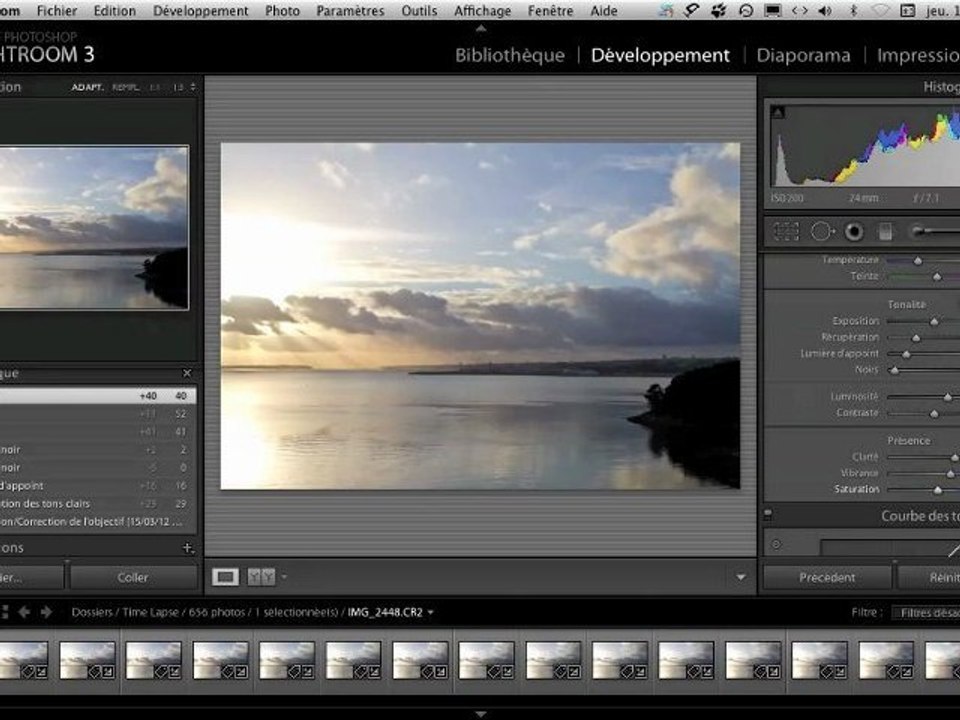 Faire un Time Lapse avec Lightroom